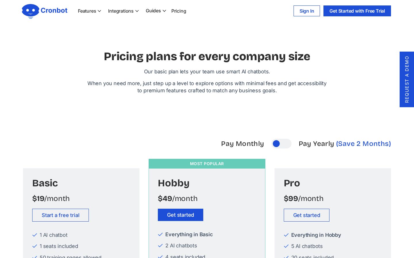 CronbotAI Pricing