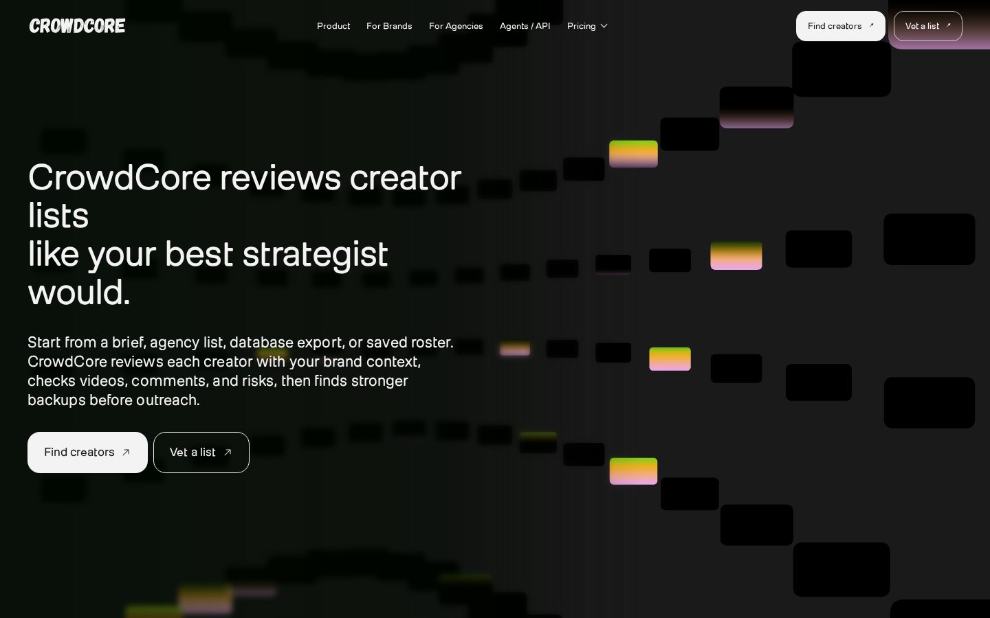 Crowdcore Homepage