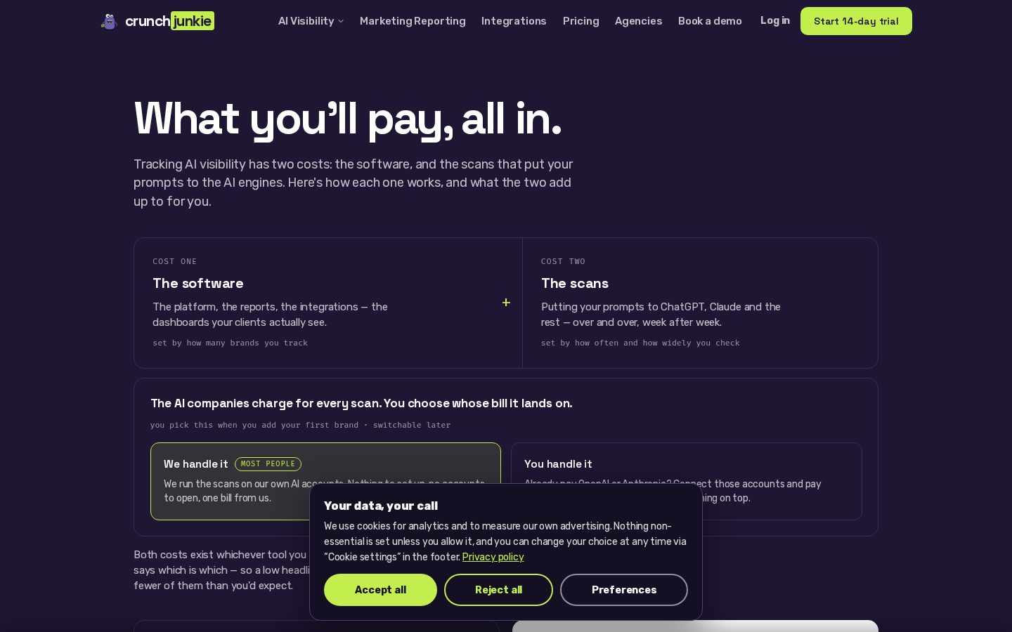CrunchJunkie Pricing