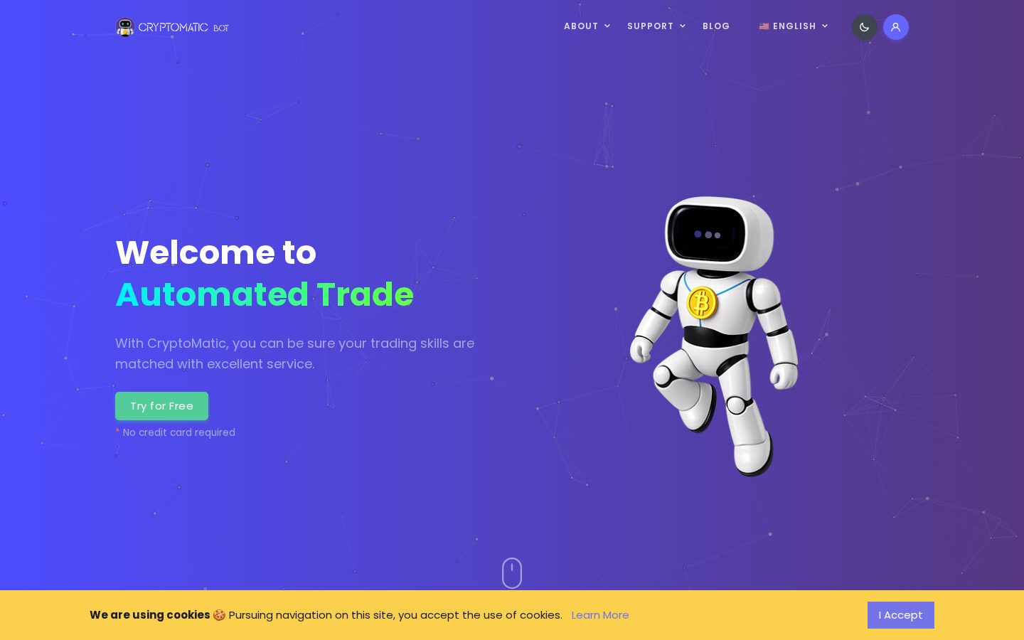 CryptoMatic Bot Homepage