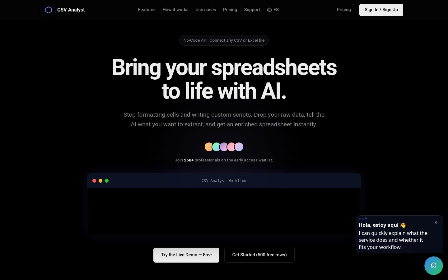 CSV Analyst Homepage