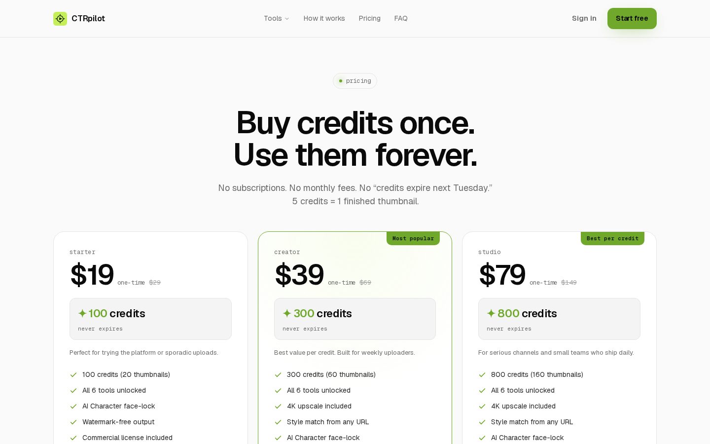 CTRpilot Pricing