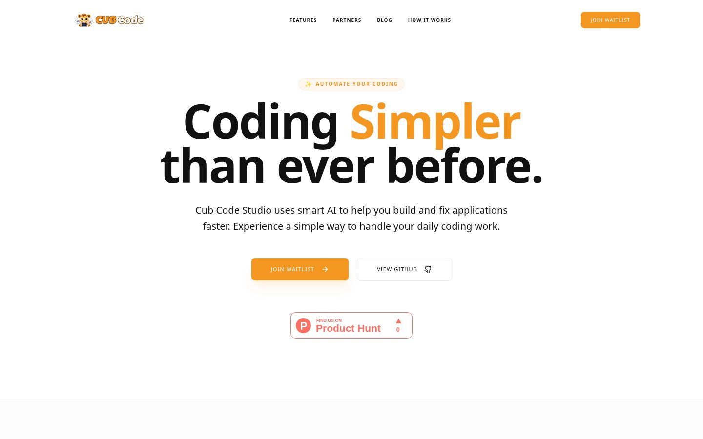 Cub Code Homepage