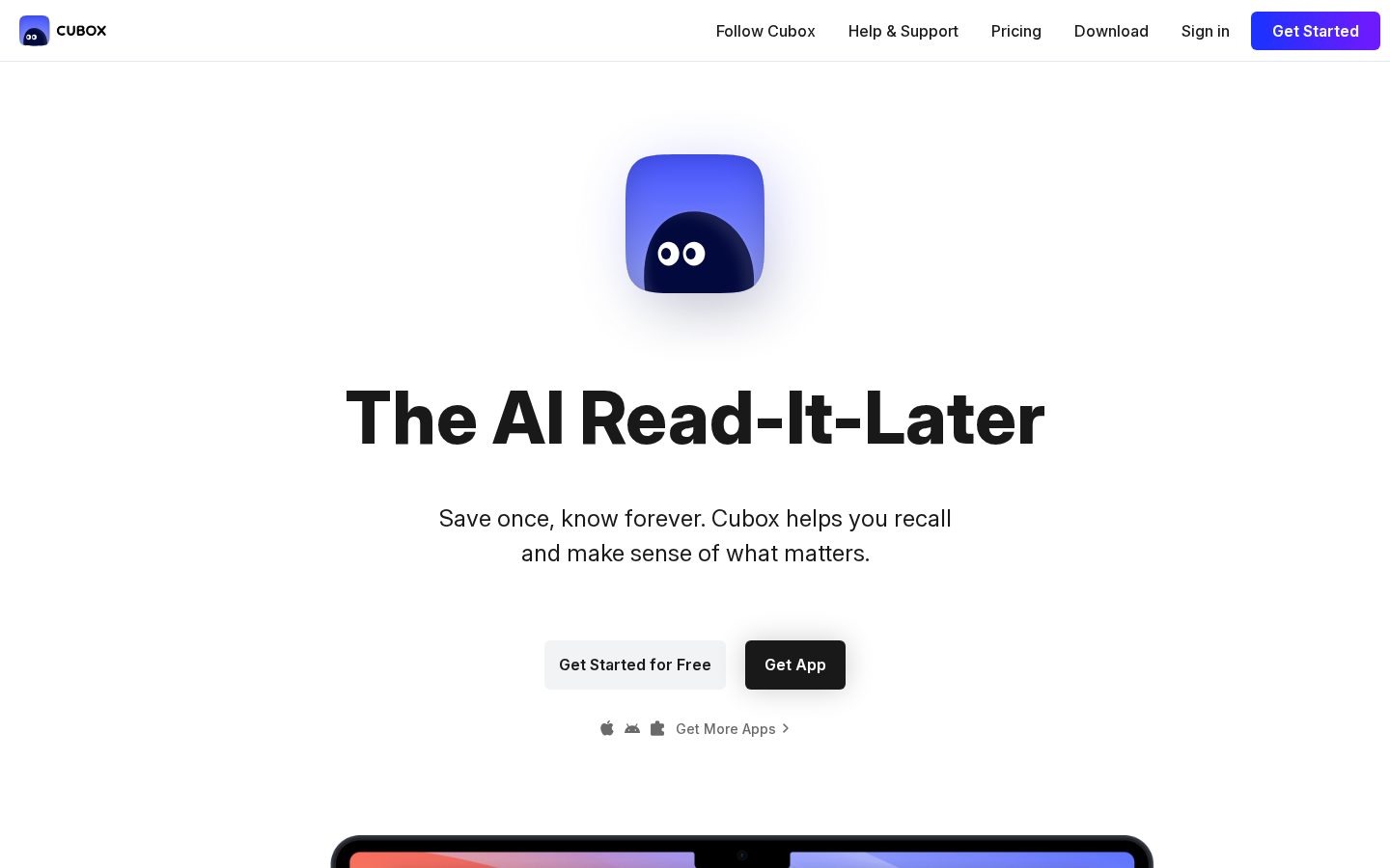Cubox AI 3.0 Homepage