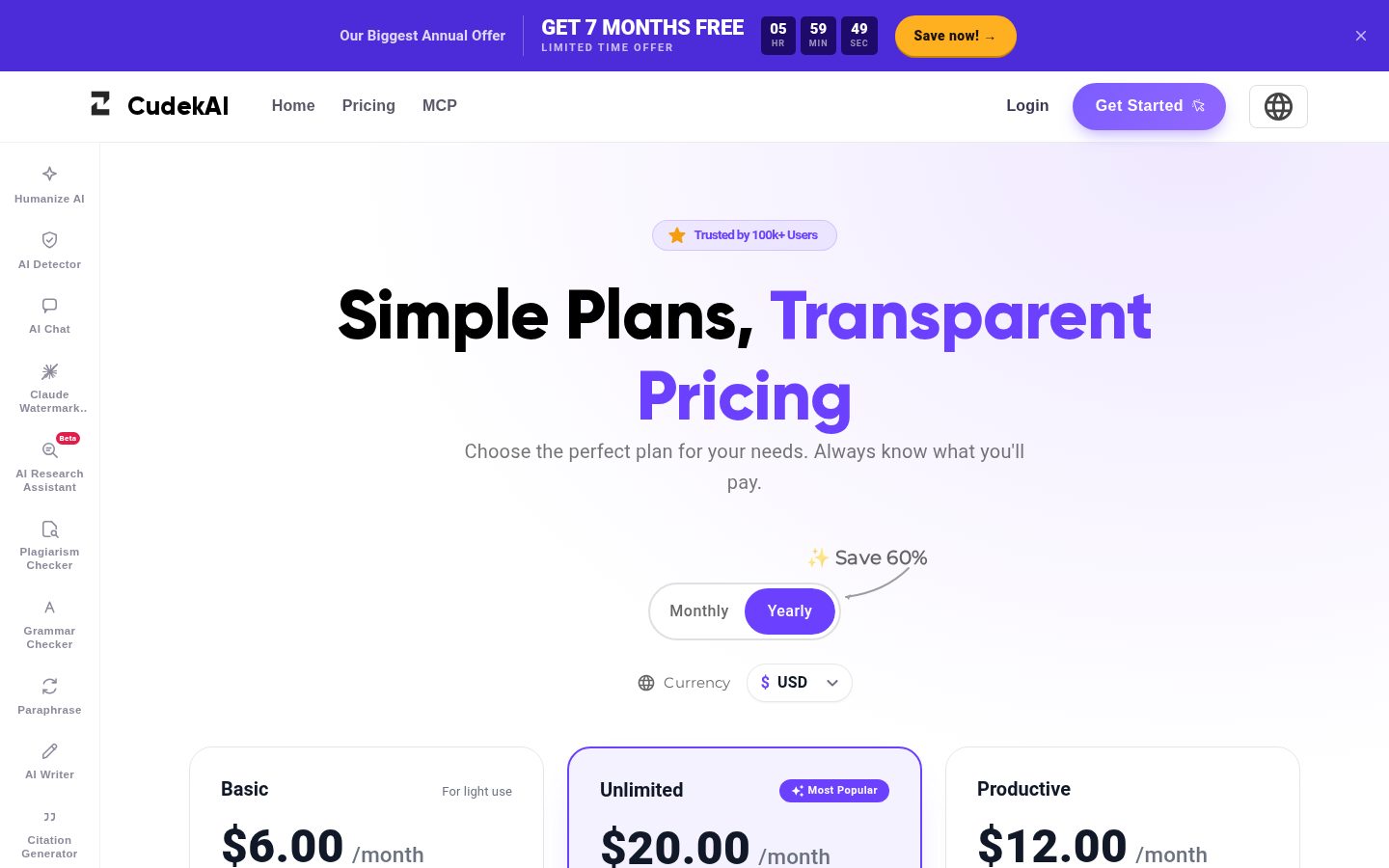 CudekAI Pricing