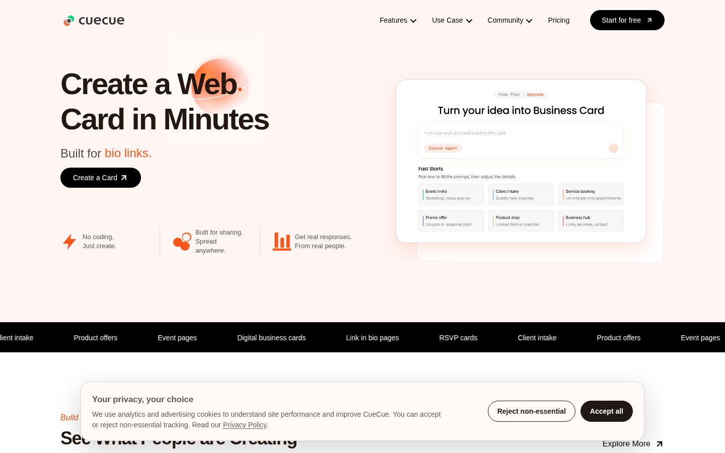 cuecue Homepage