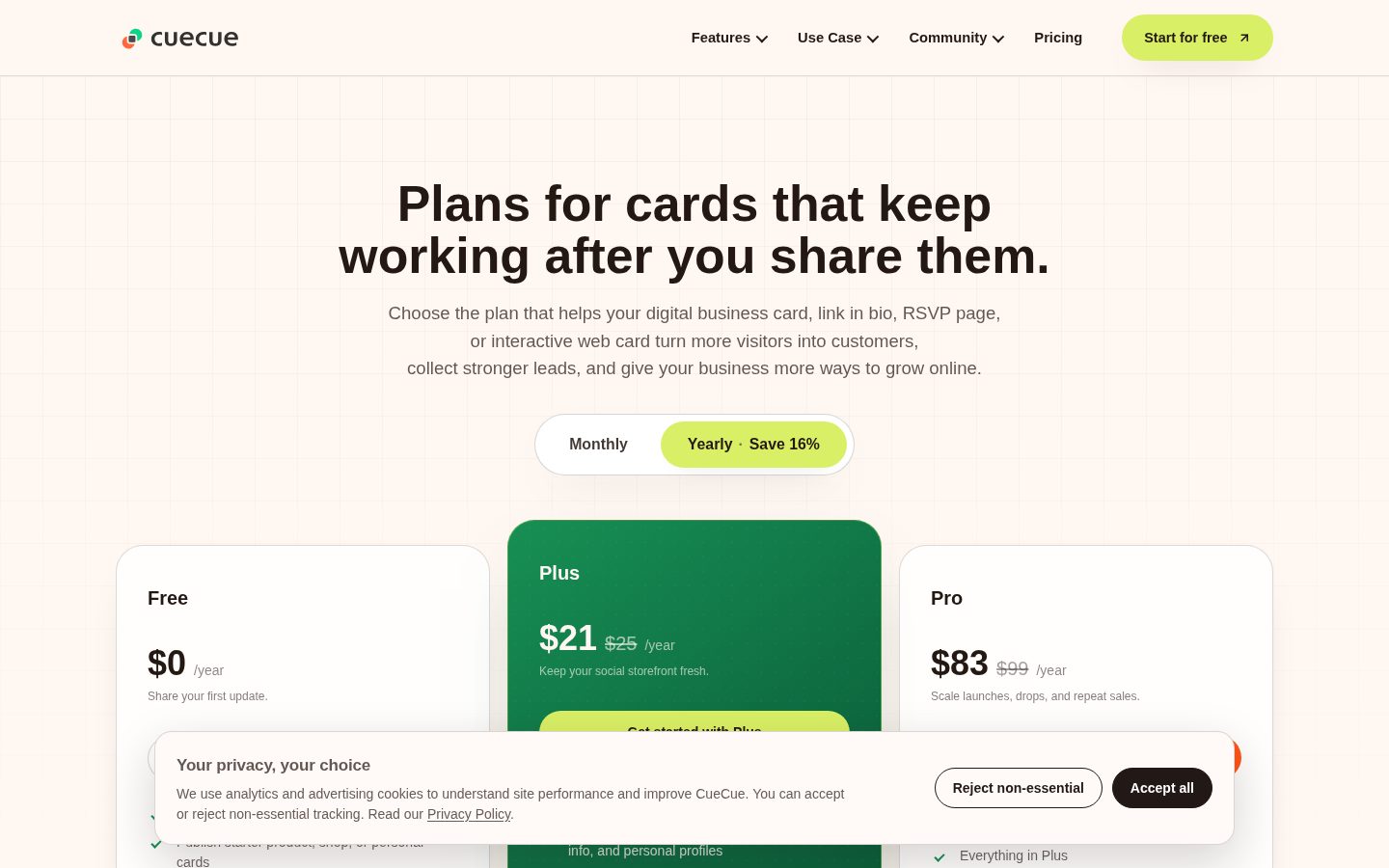 cuecue Pricing
