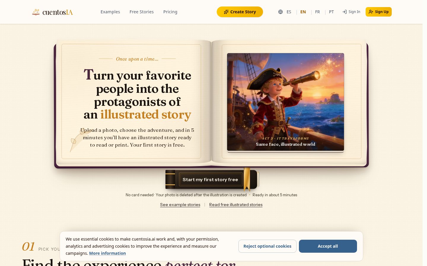 cuentosia.ai Homepage