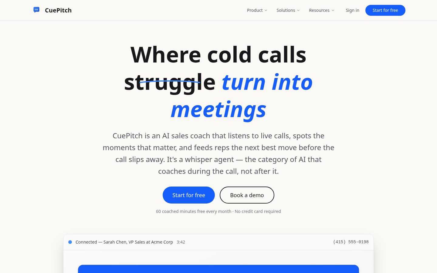 CuePitch Homepage