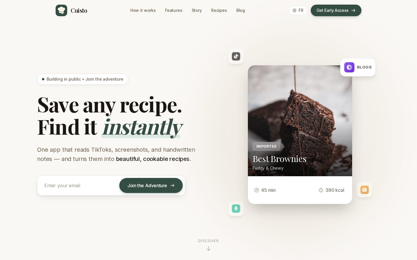 Cuisto Homepage