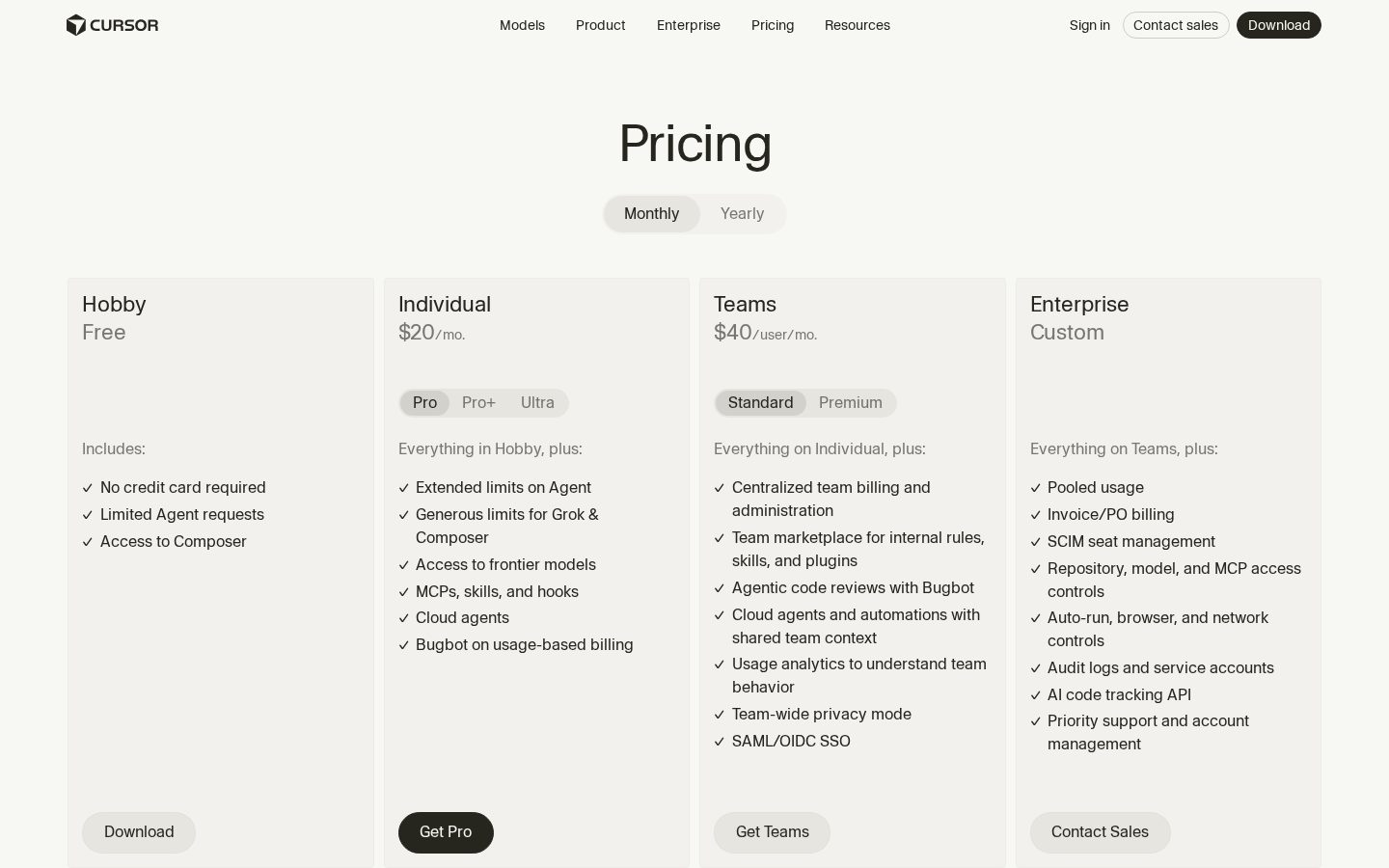 Cursor 3 Pricing