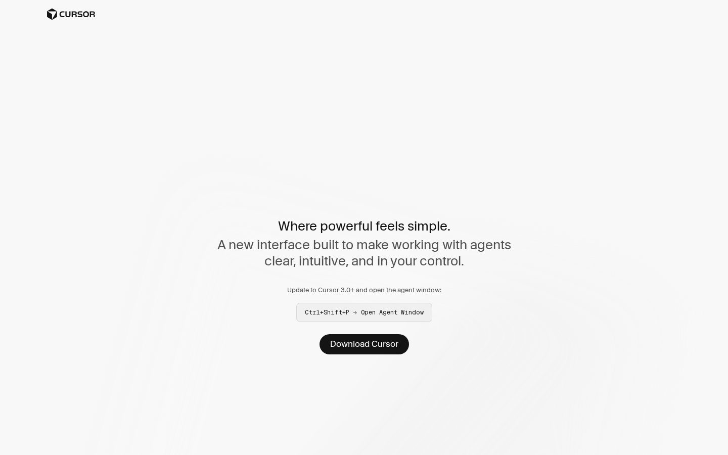 Cursor Glass Homepage