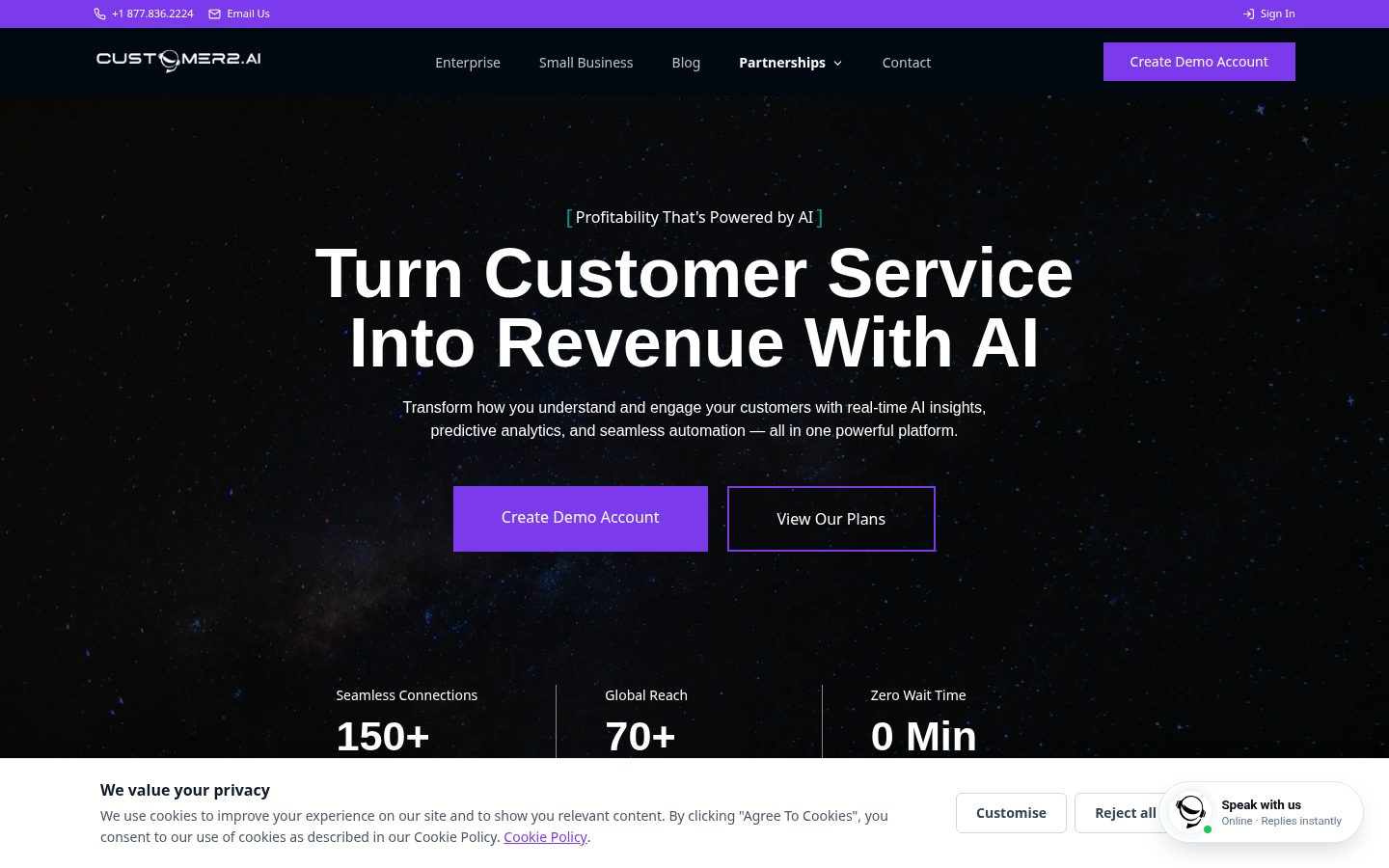 Customer 2 AI Homepage