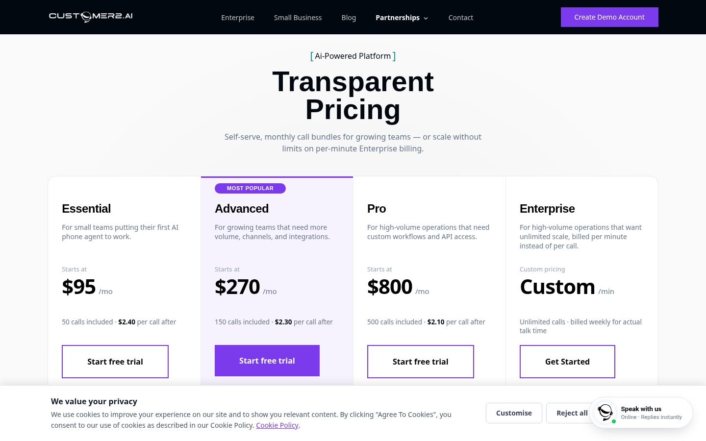 Customer 2 AI Pricing