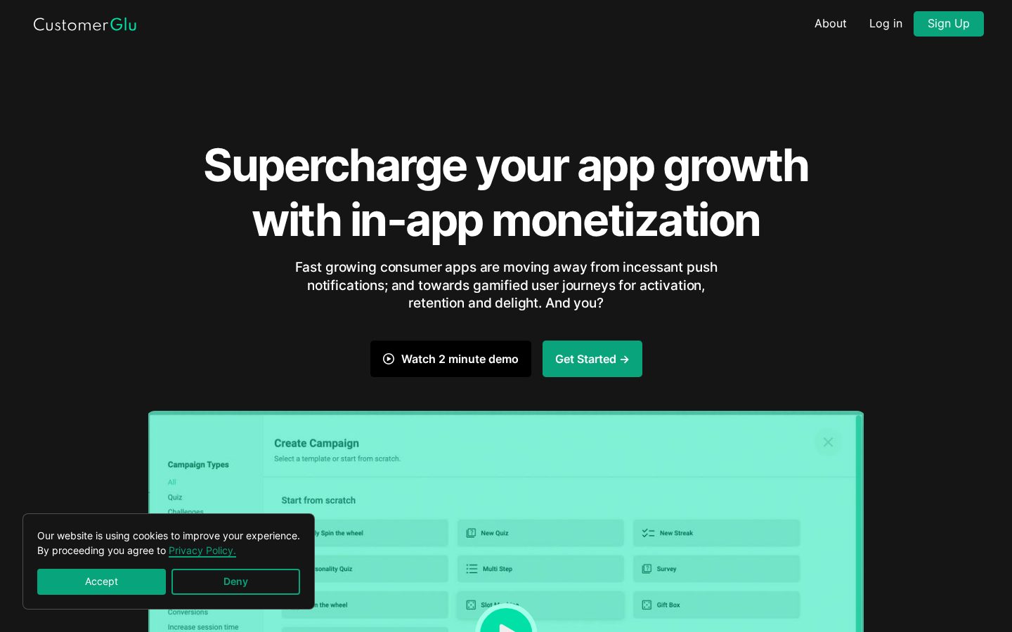 CustomerGlu Homepage