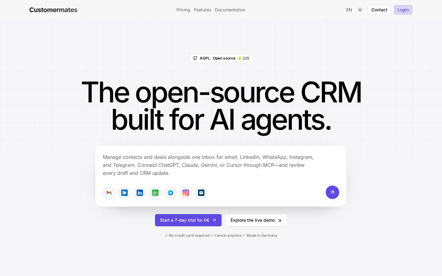 Customermates Homepage