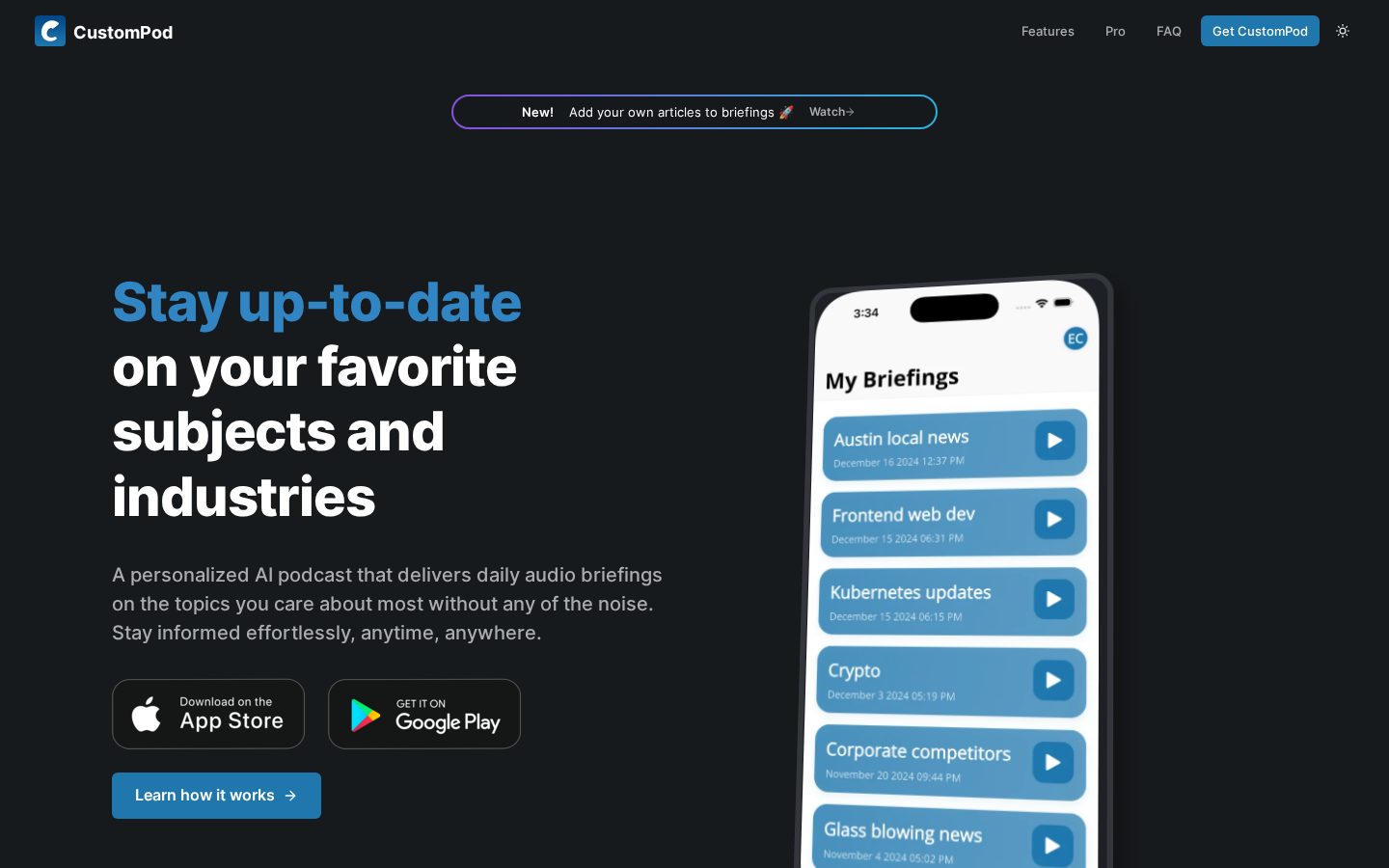 CustomPod Homepage