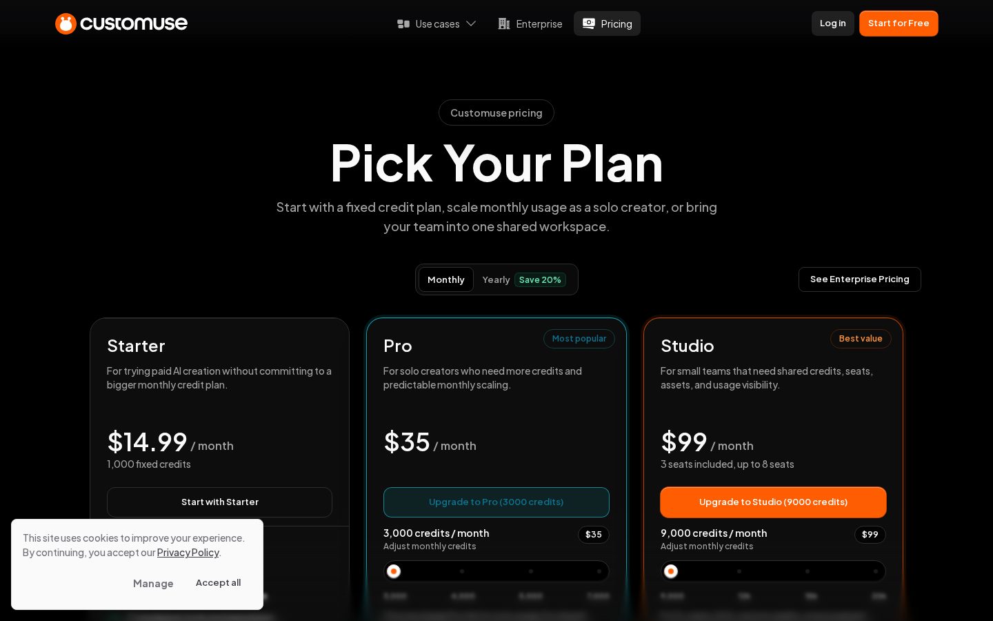 Customuse Pricing