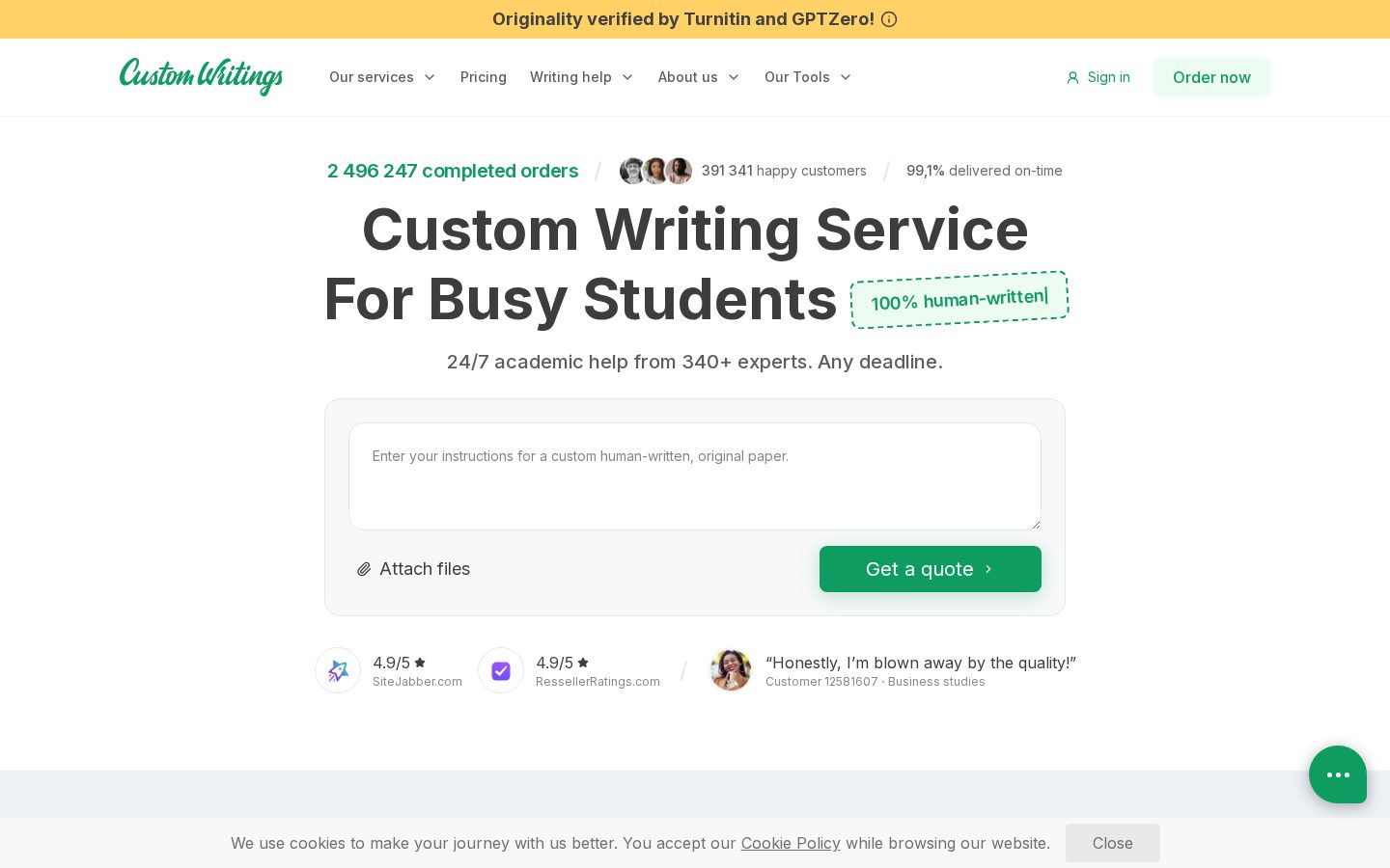 CustomWritings.com Homepage