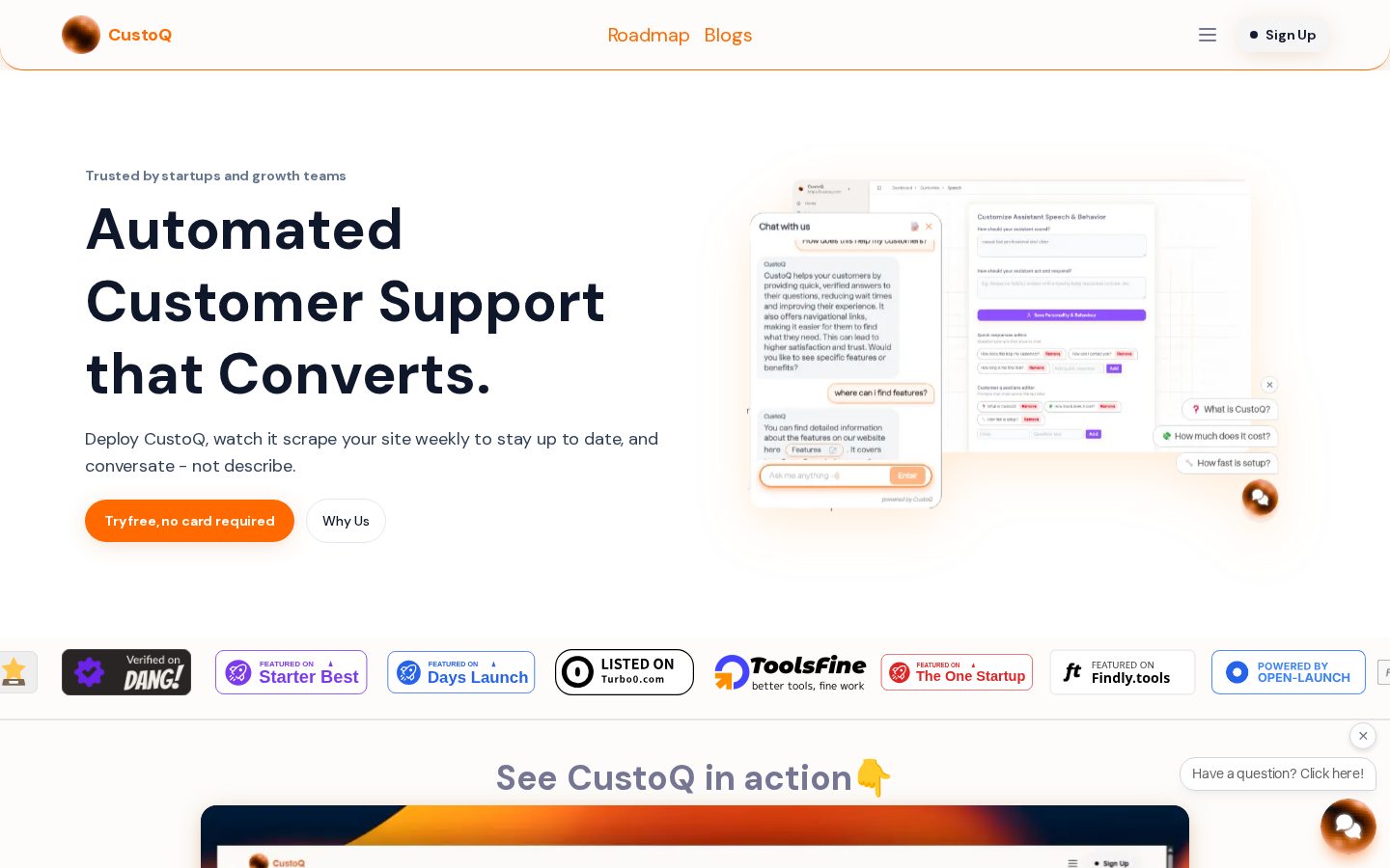 CustoQ Homepage