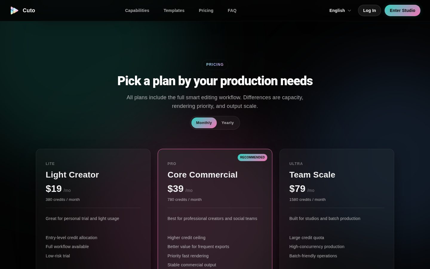 Cuto Pricing
