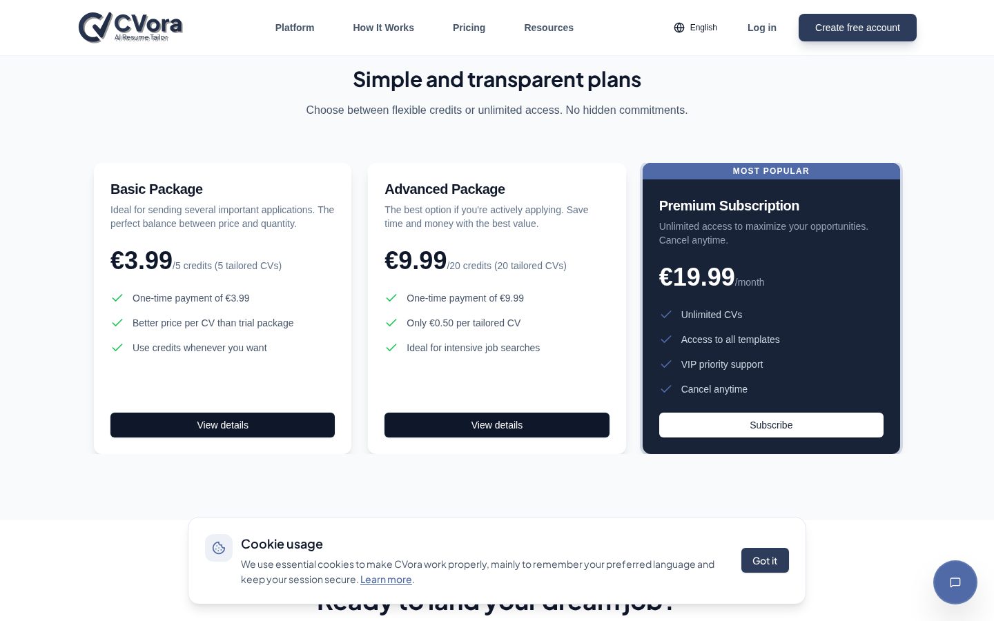 CVora Pricing
