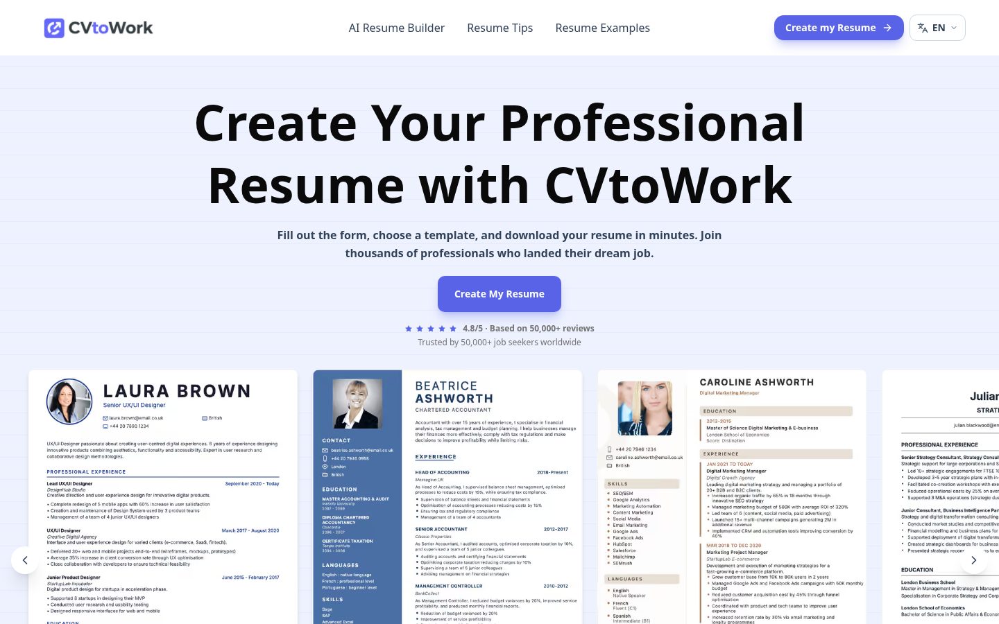 CVtoWork Homepage