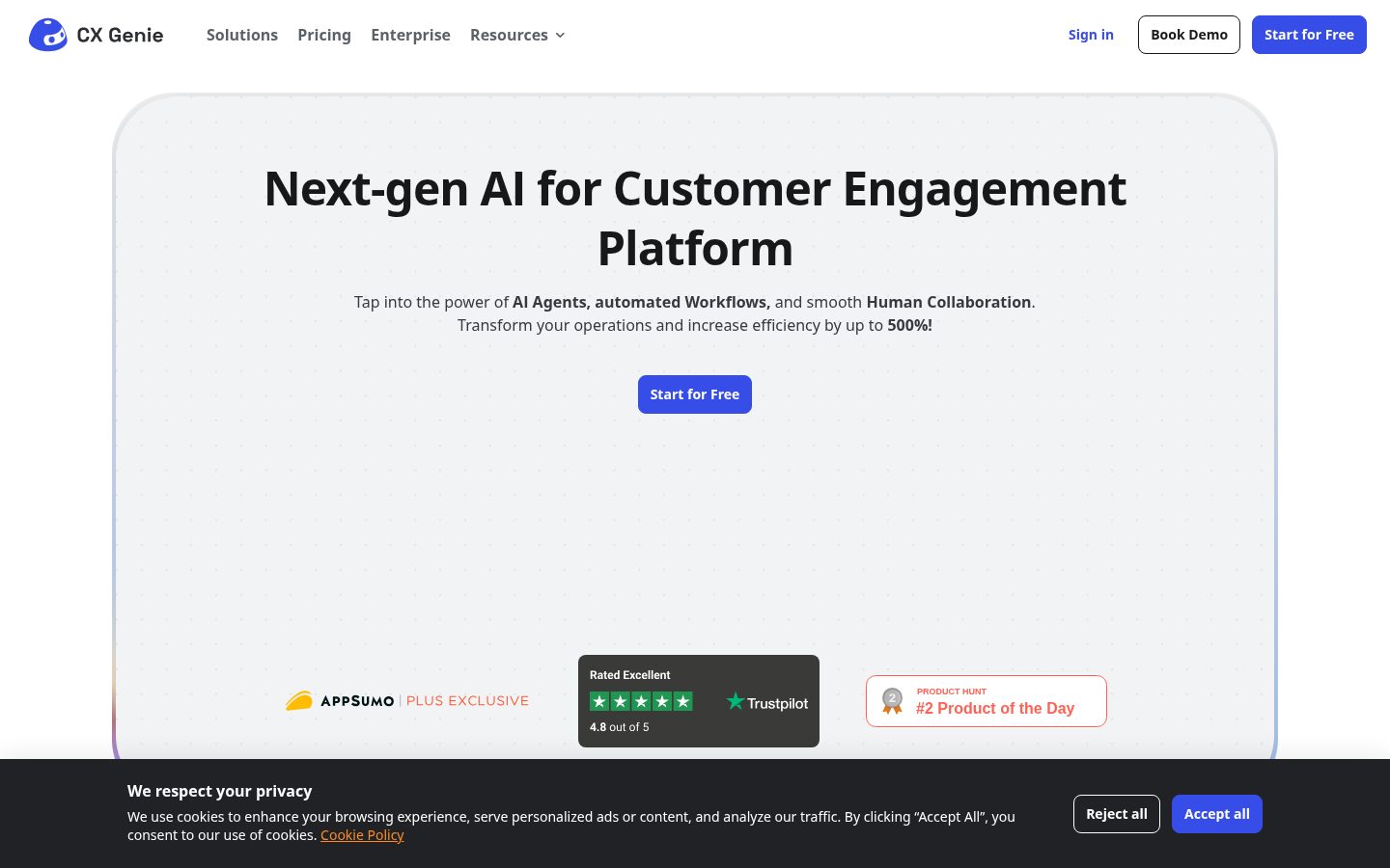 CX Genie Homepage
