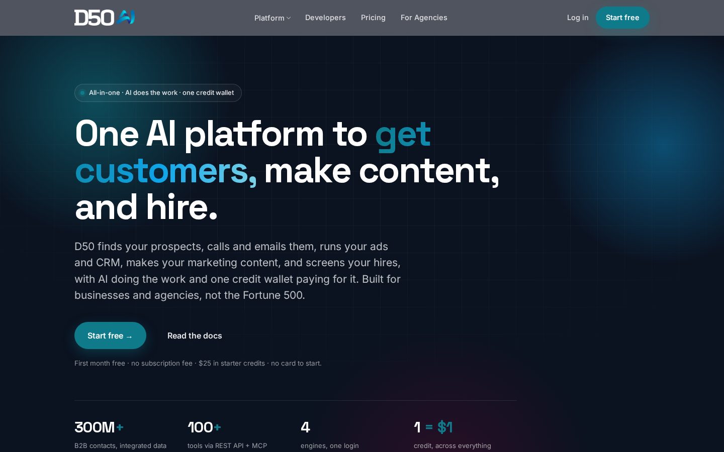 D50.ai Homepage