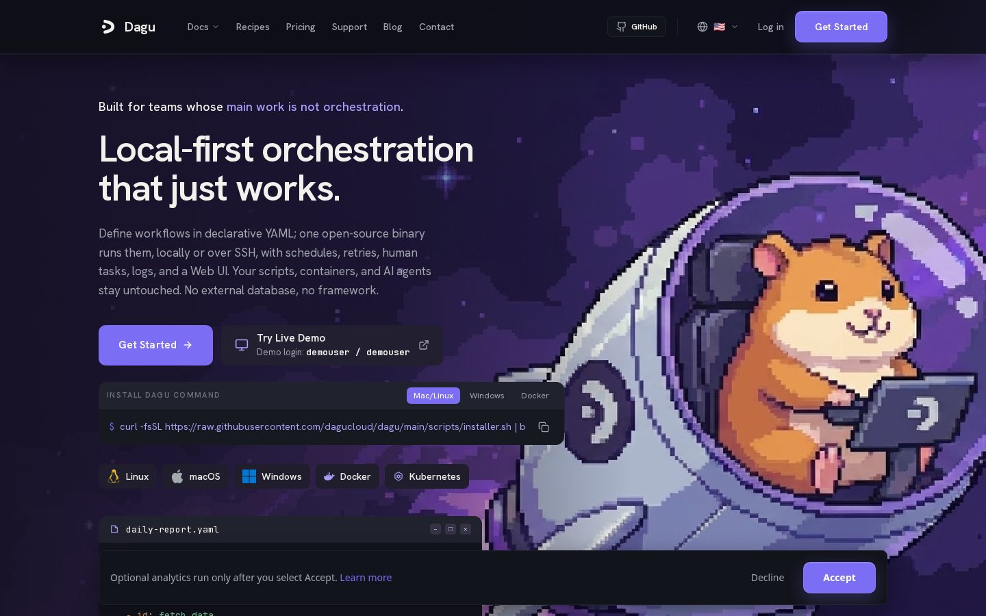 Dagu.sh Homepage