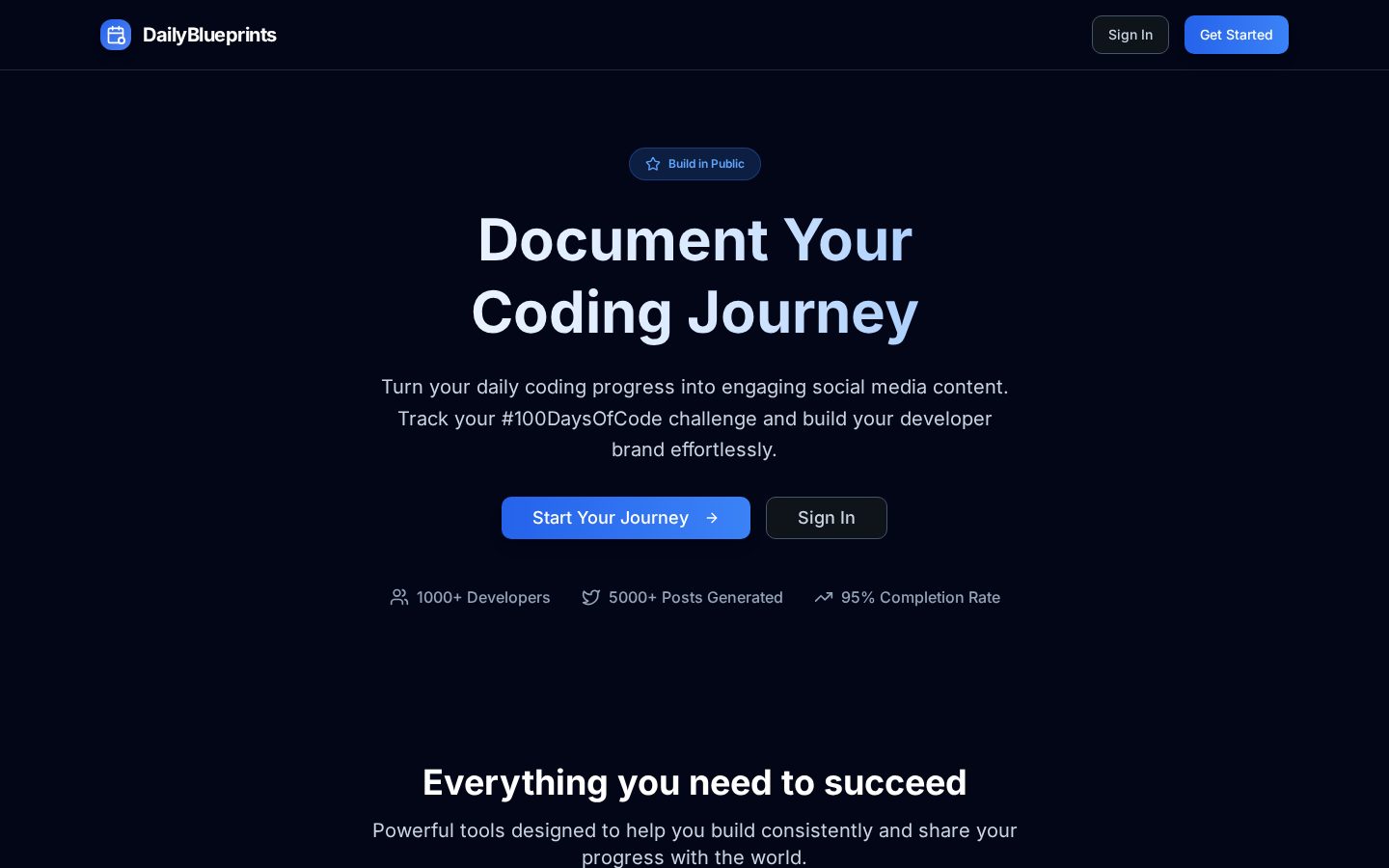 DailyBlueprints Homepage