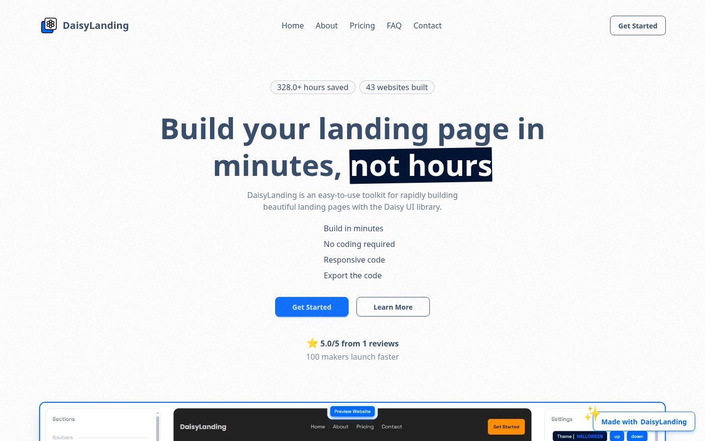 DaisyLanding Homepage