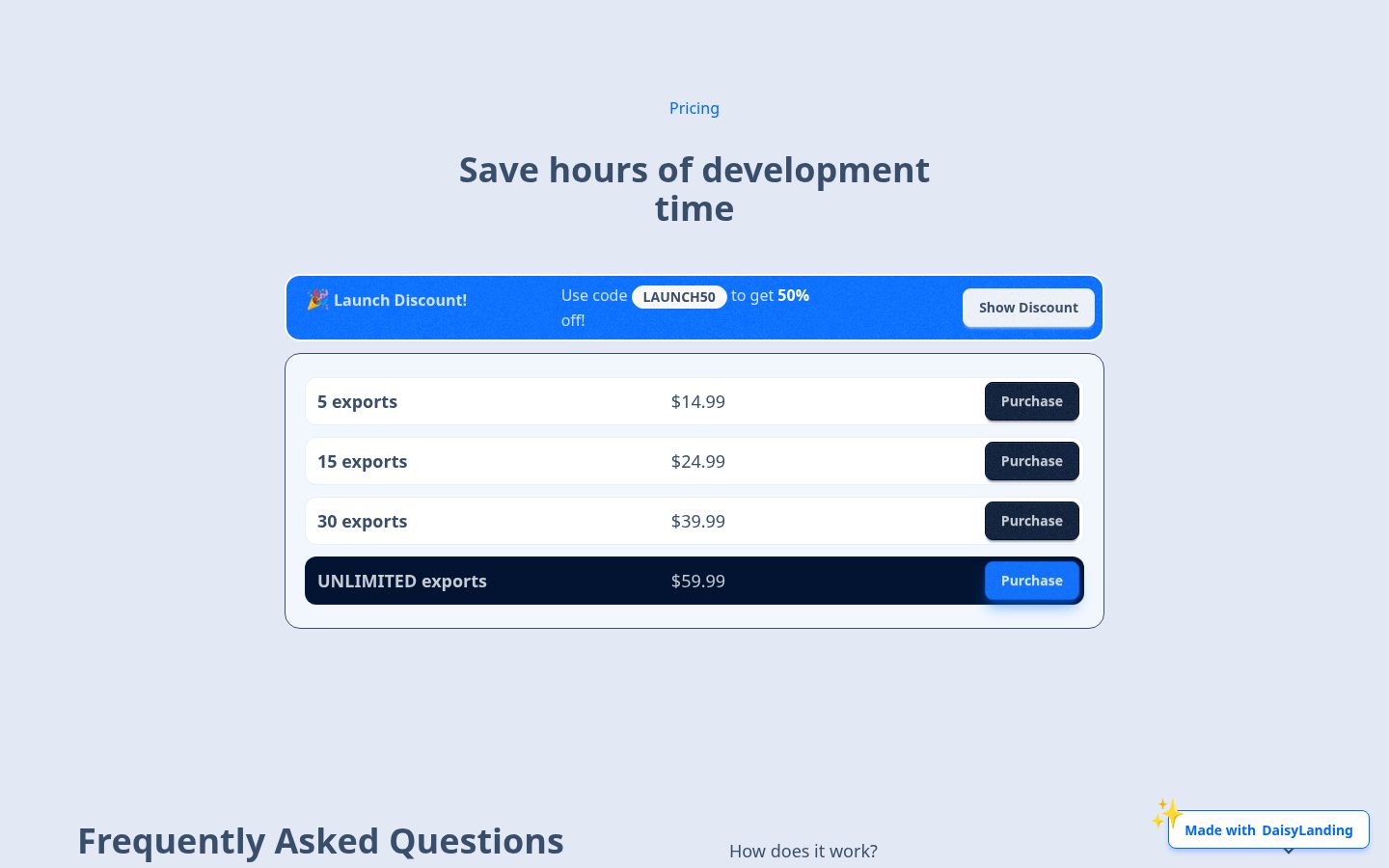 DaisyLanding Pricing