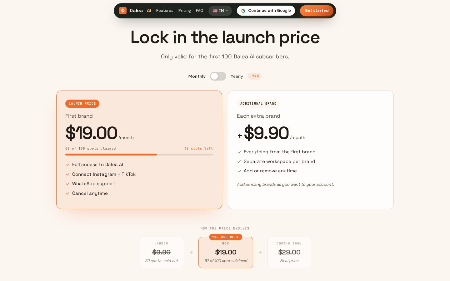 Dalea AI Pricing