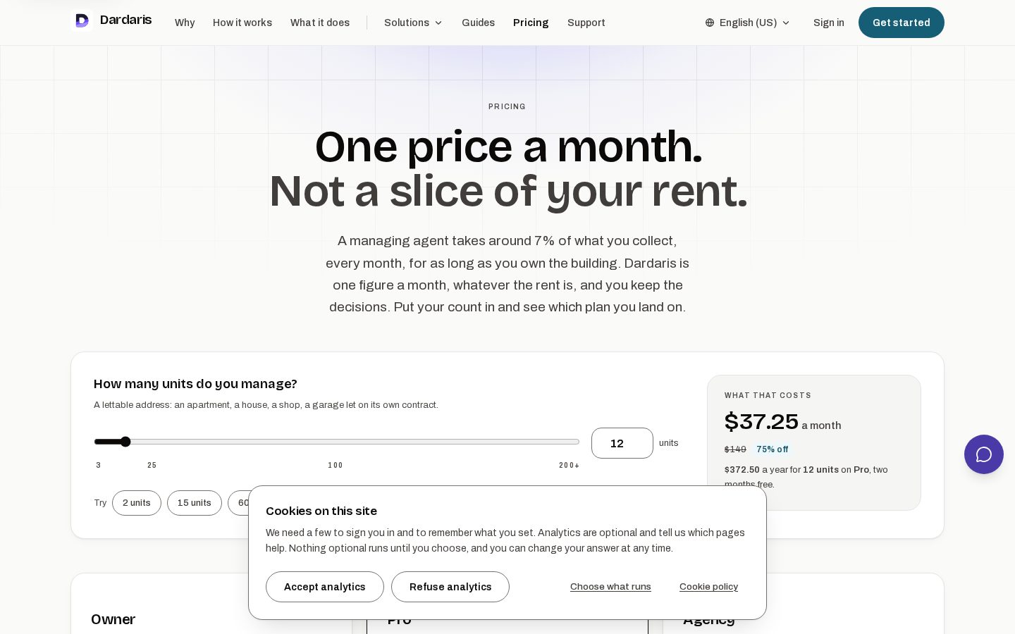 Dardaris Pricing