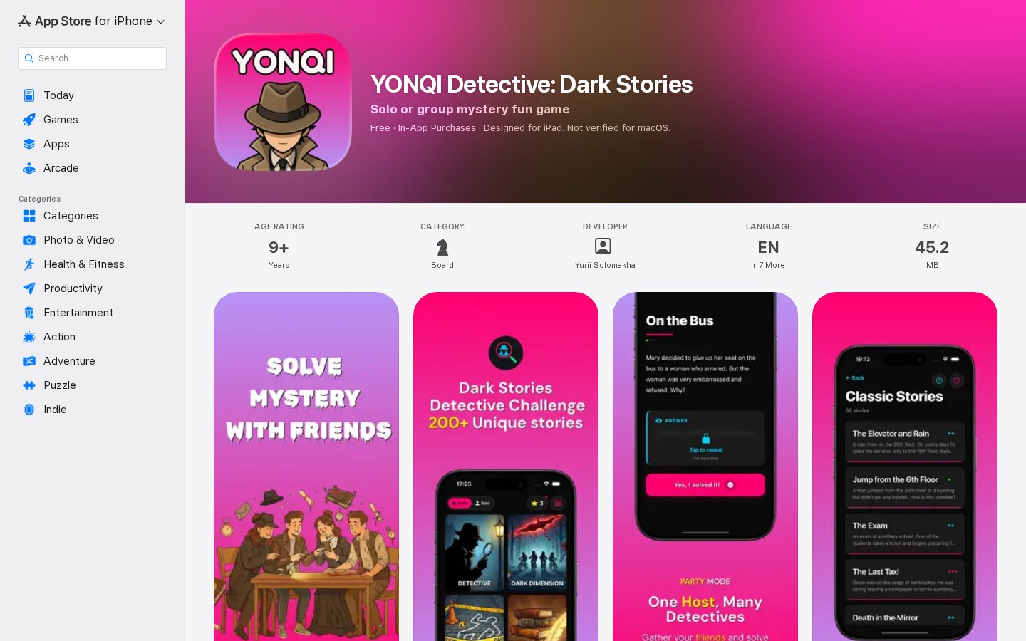 Dark Stories Homepage