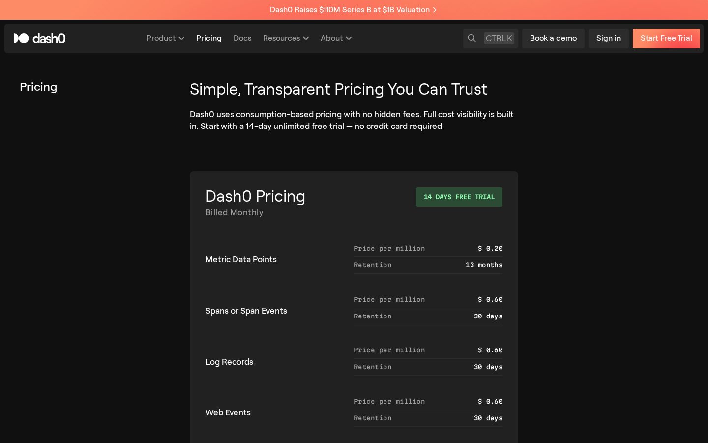 Dash0 Pricing