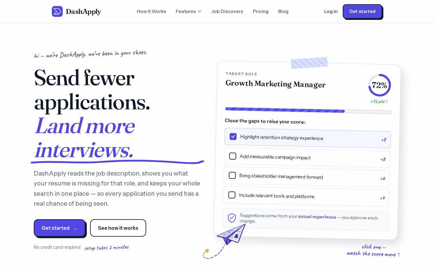 DashApply Homepage