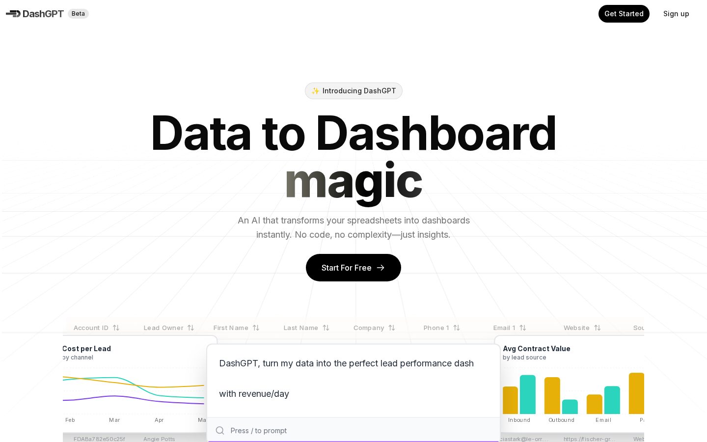 DashGPT Homepage