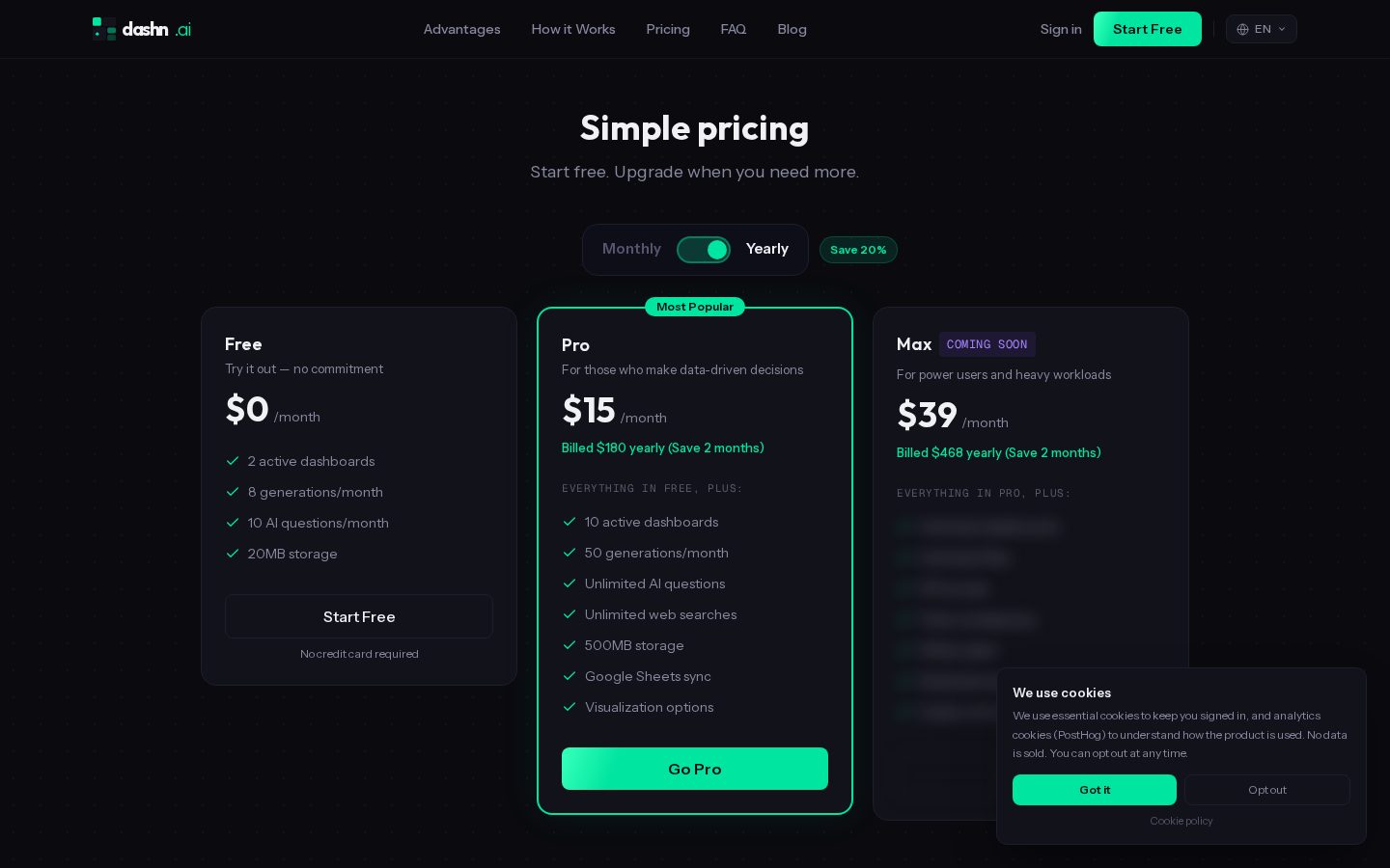 Dashn.ai Pricing