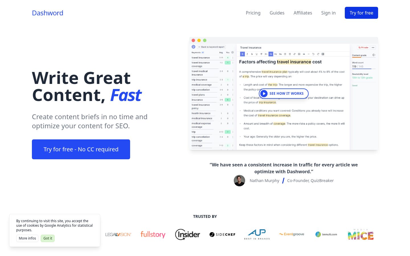 Dashword Homepage