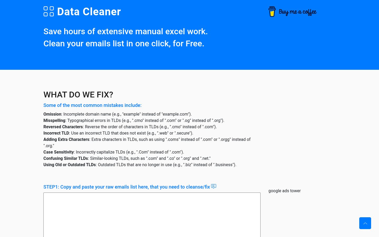 Data Cleaner Homepage