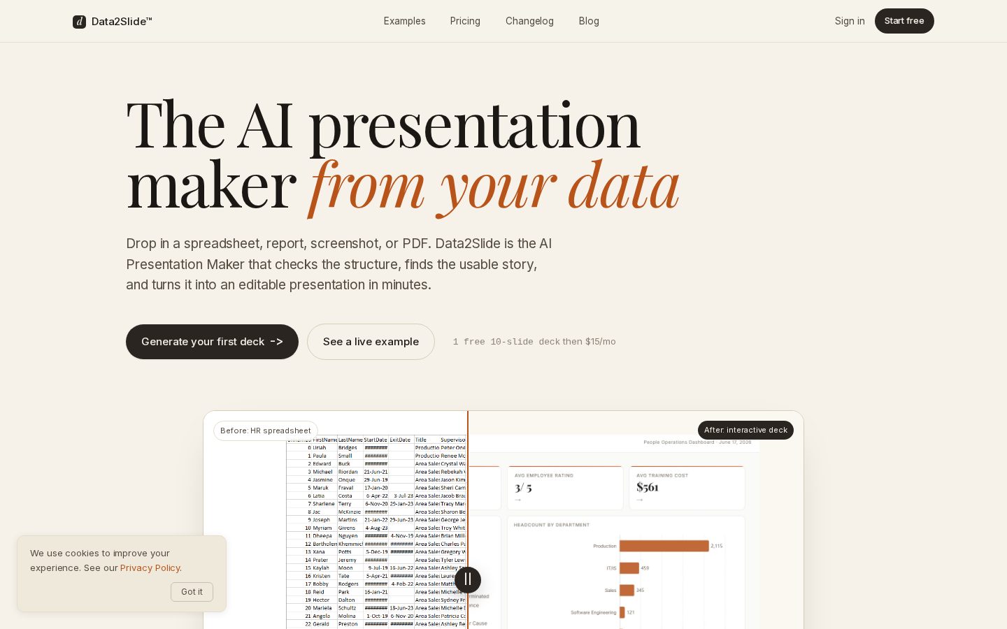 Data2Slide Homepage