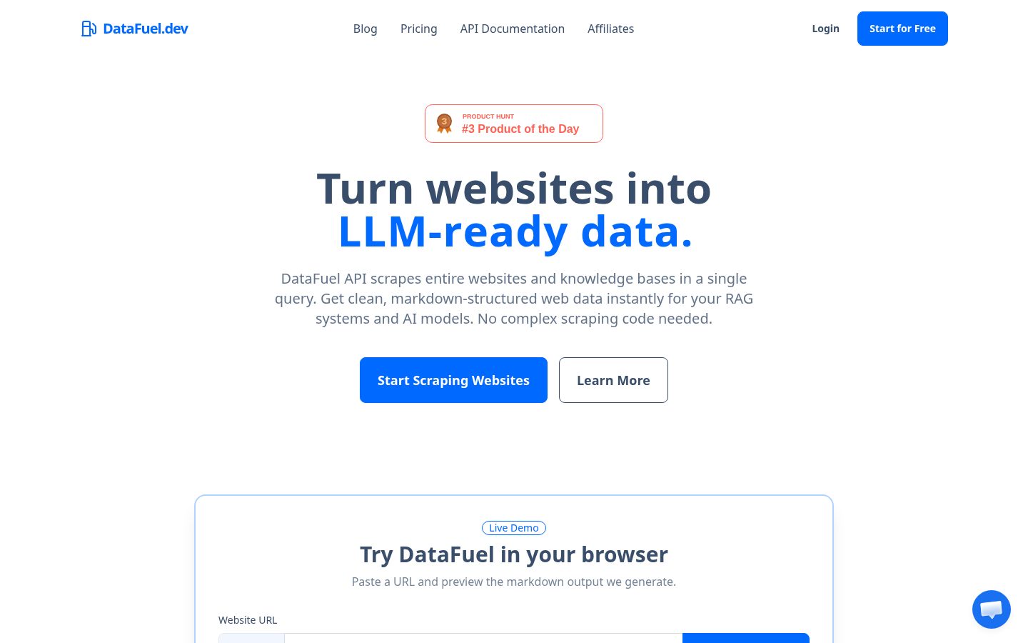 DataFuel.dev Homepage