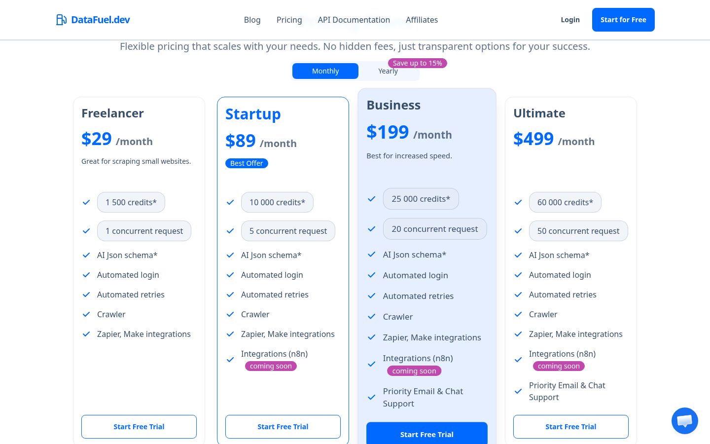 DataFuel.dev Pricing