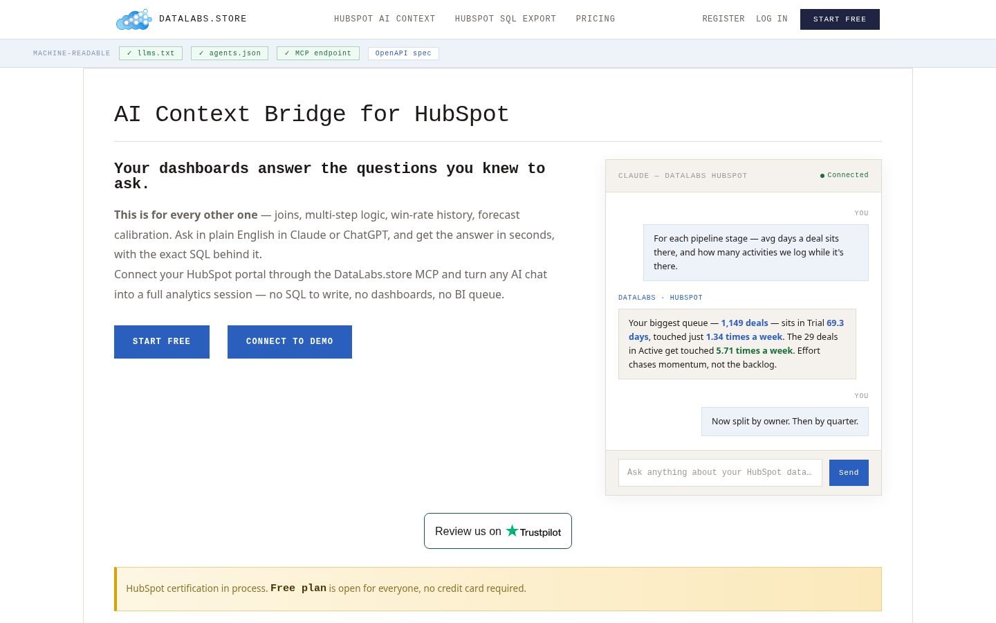DataLabs.store Homepage