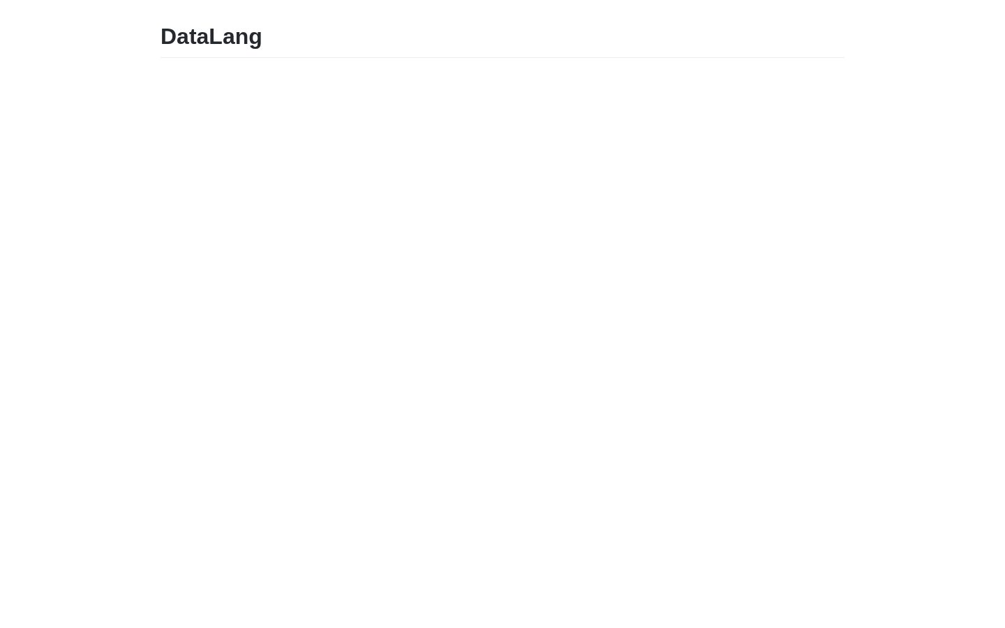 DataLang Homepage