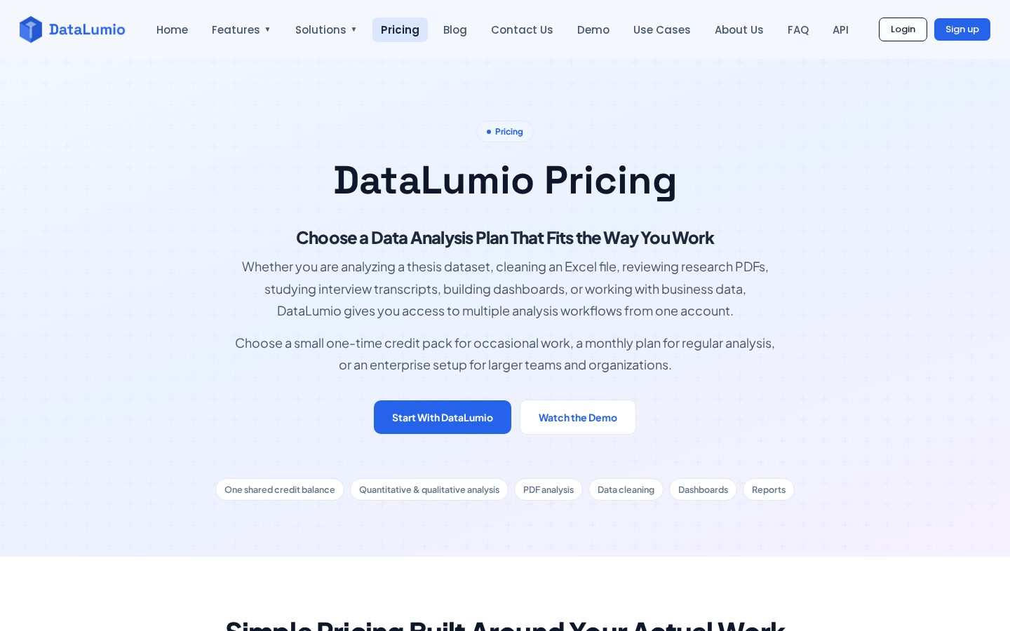 DataLumio Pricing