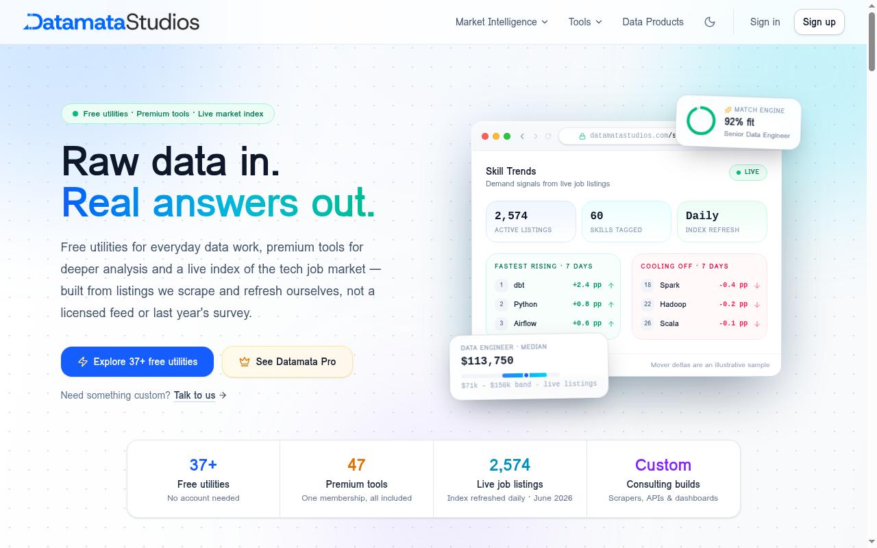 Datamata Studios Homepage