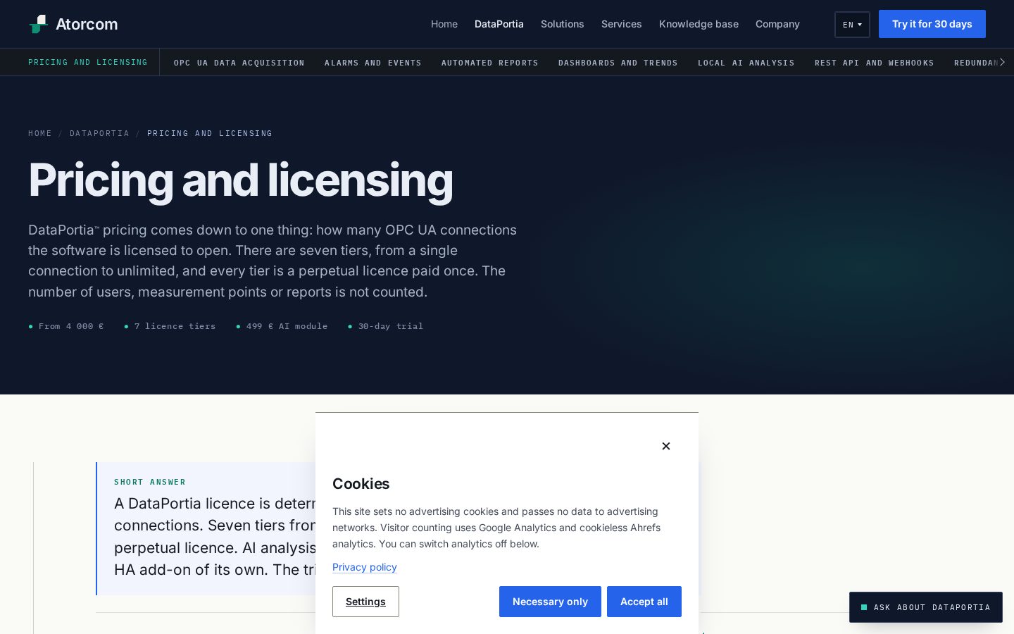 DataPortia Pricing